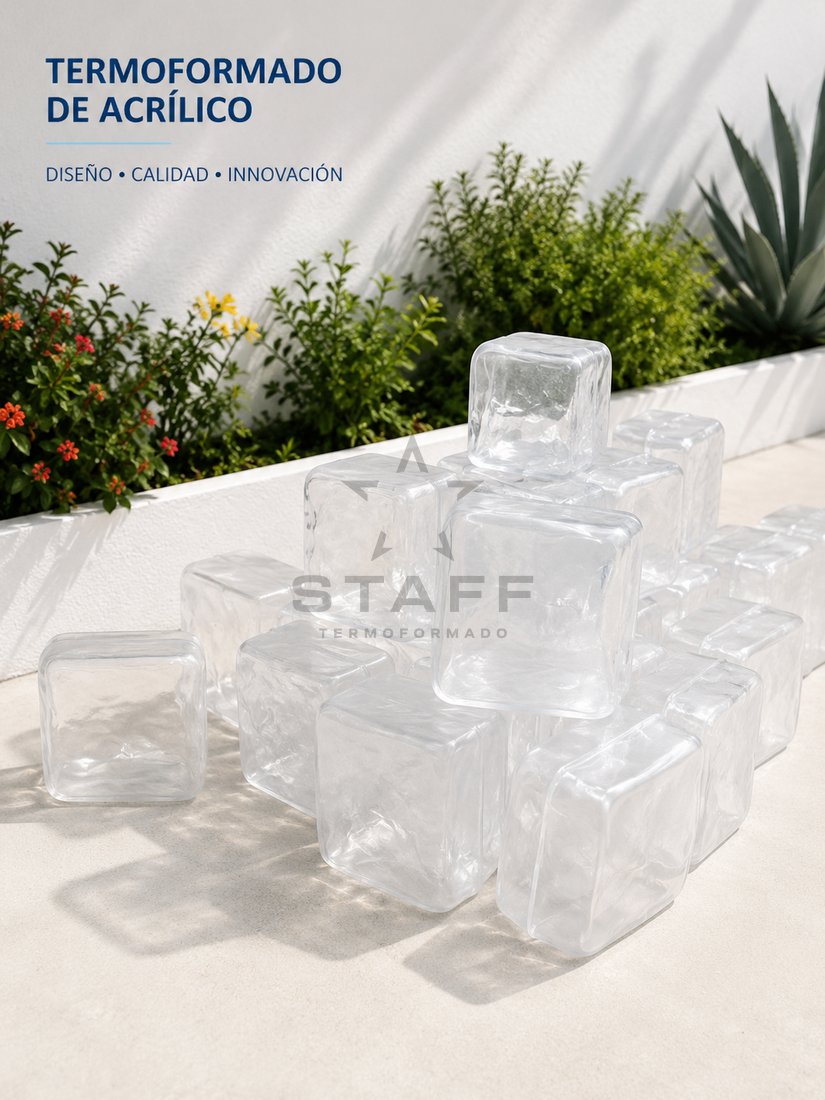 Cubos de hielo en acrílico termoformado